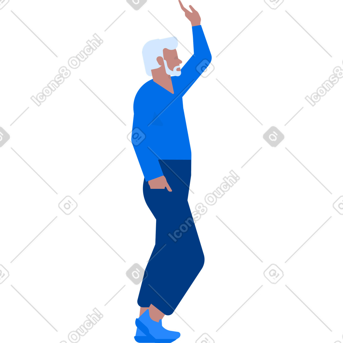 Man welcomes illustration in Urban style download in PNG, SVG