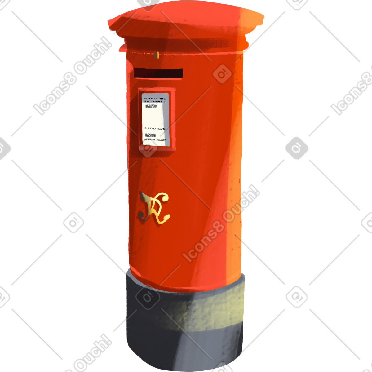 Red mail post box-Illustration im Sunday-Stil als Download in PNG, SVG