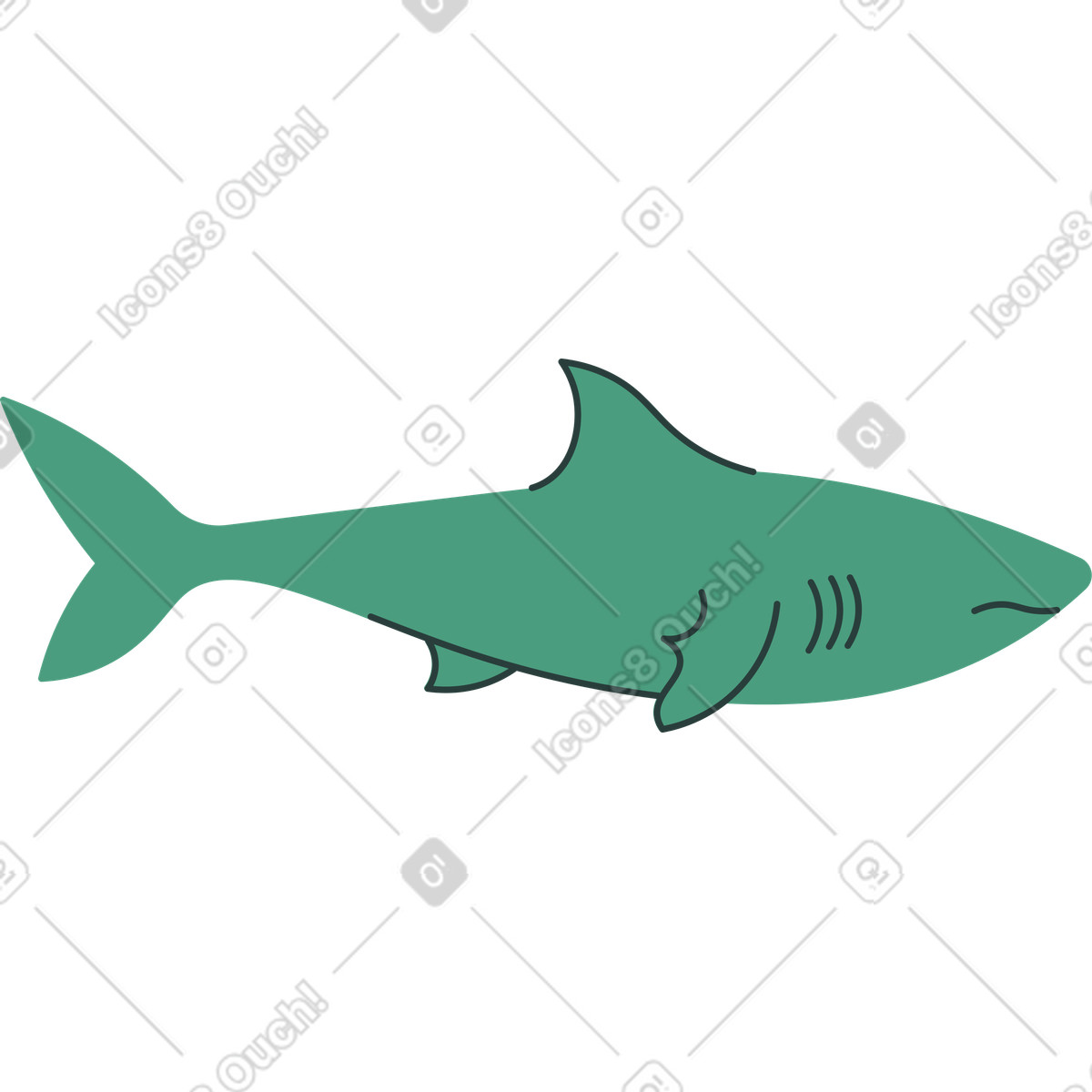 Illustration Requin dans le style Macaroni à télécharger aux formats PNG, SVG
