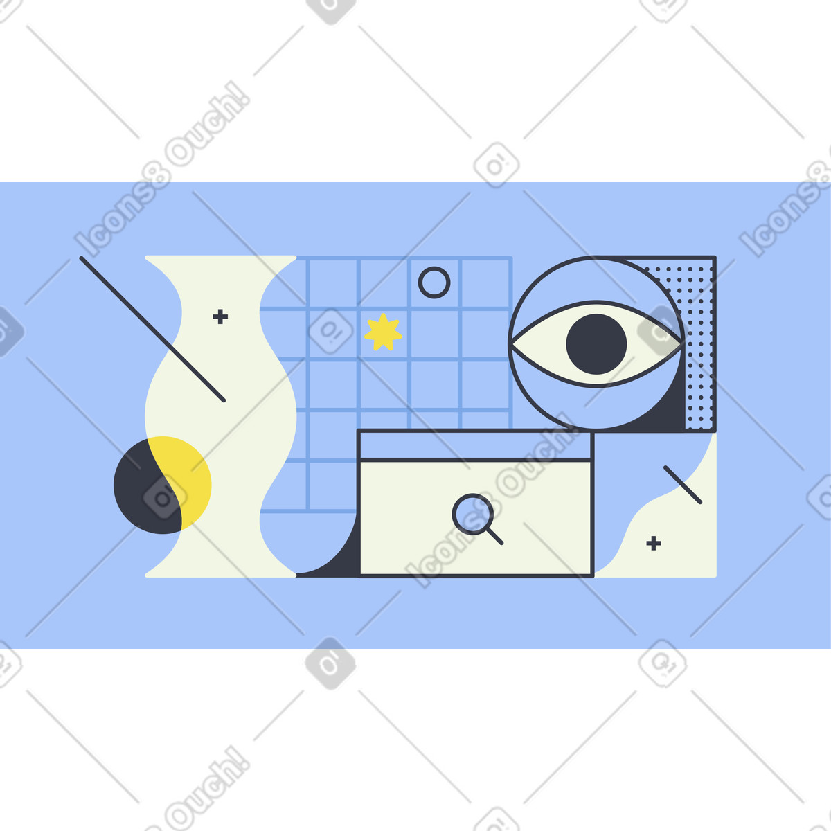 Someone searching for something animated illustration in Abstract style download in GIF, Lottie (JSON), AE