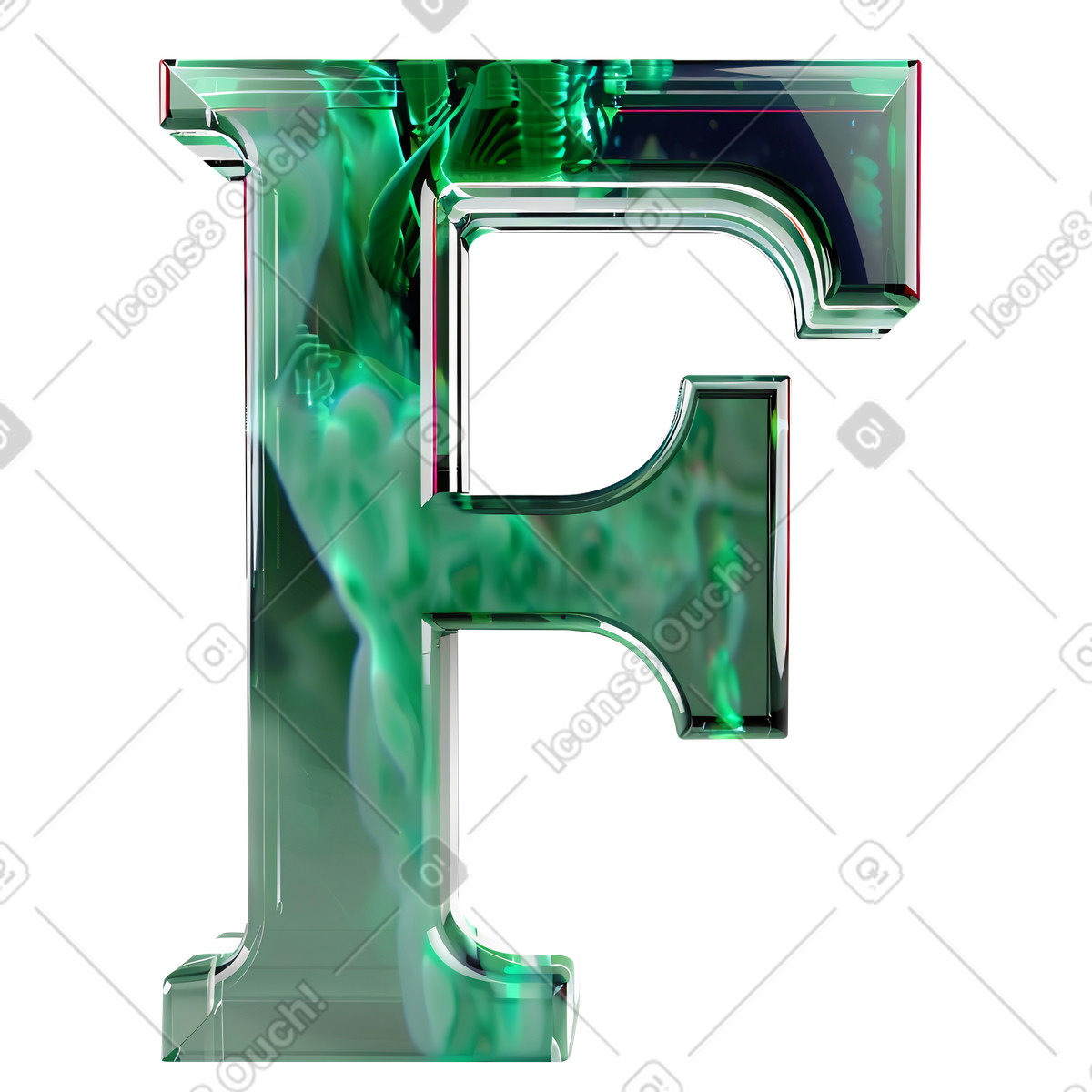 翡翠字母 f插图，PNG、SVG格式