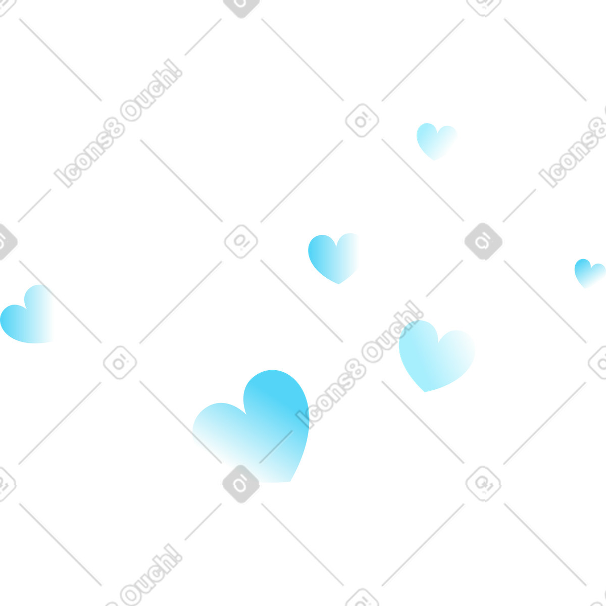 Gruppo cuori illustrazione in stile Icy scarica in PNG, SVG