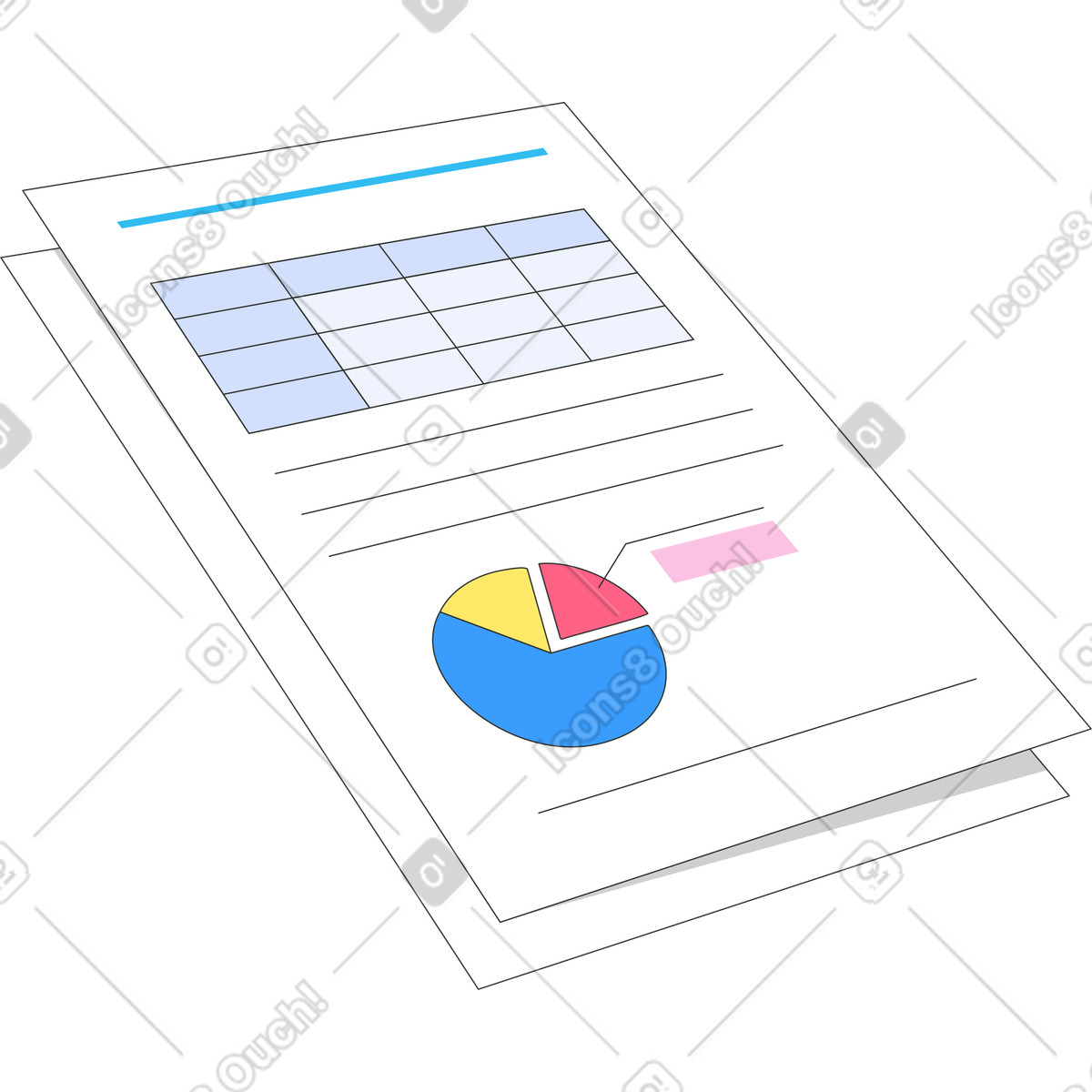 Ilustração de Documentos financeiros em no estilo Kit para baixar em PNG, SVG
