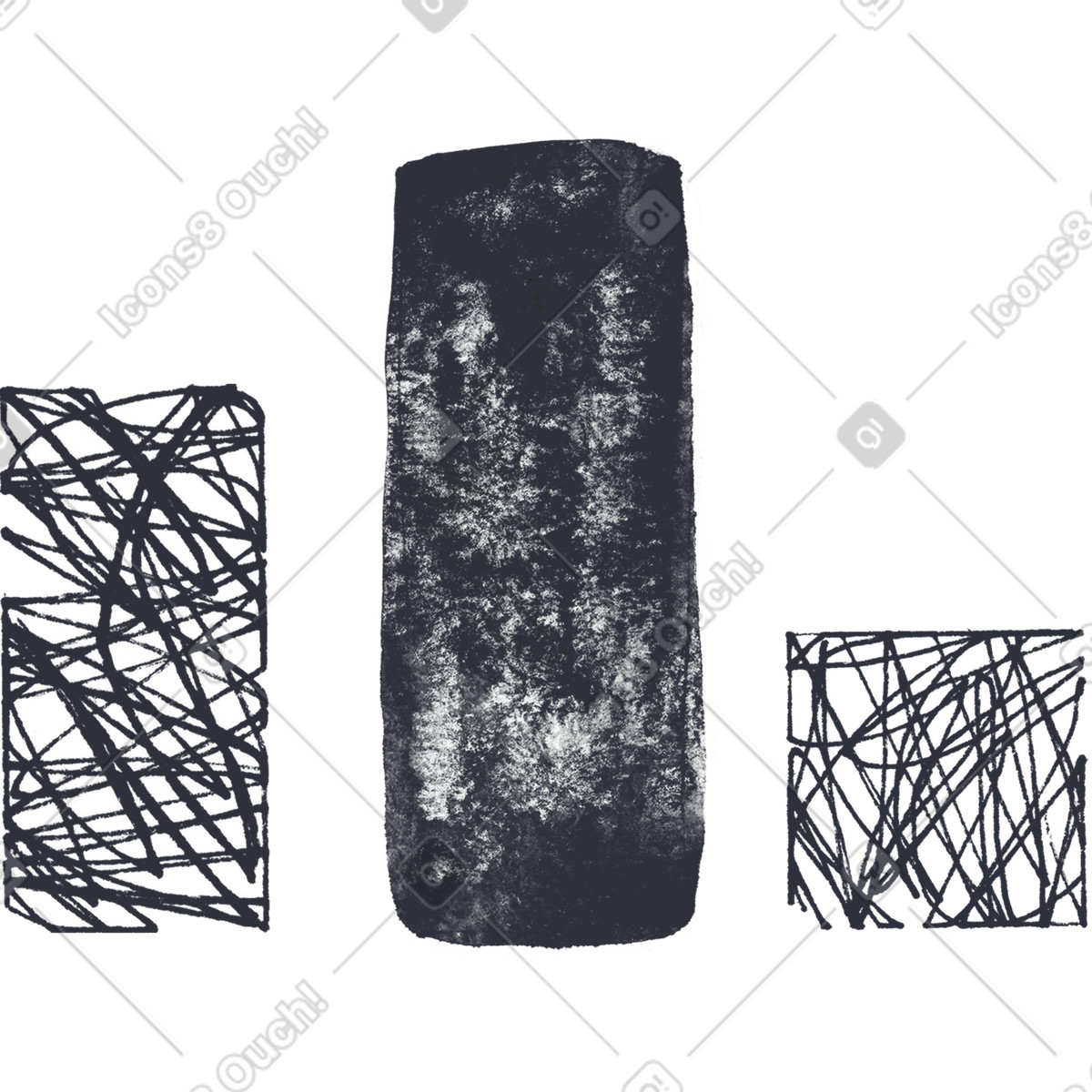 Three black lines illustration in Inky style download in PNG, SVG