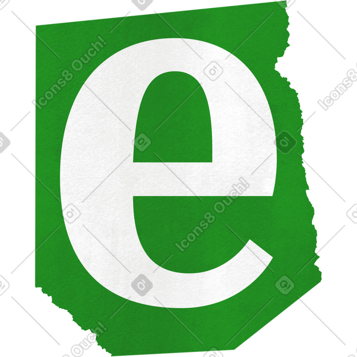 Ilustración Collage lowercase letter e en estilo Paper Cut a descargar en PNG y SVG