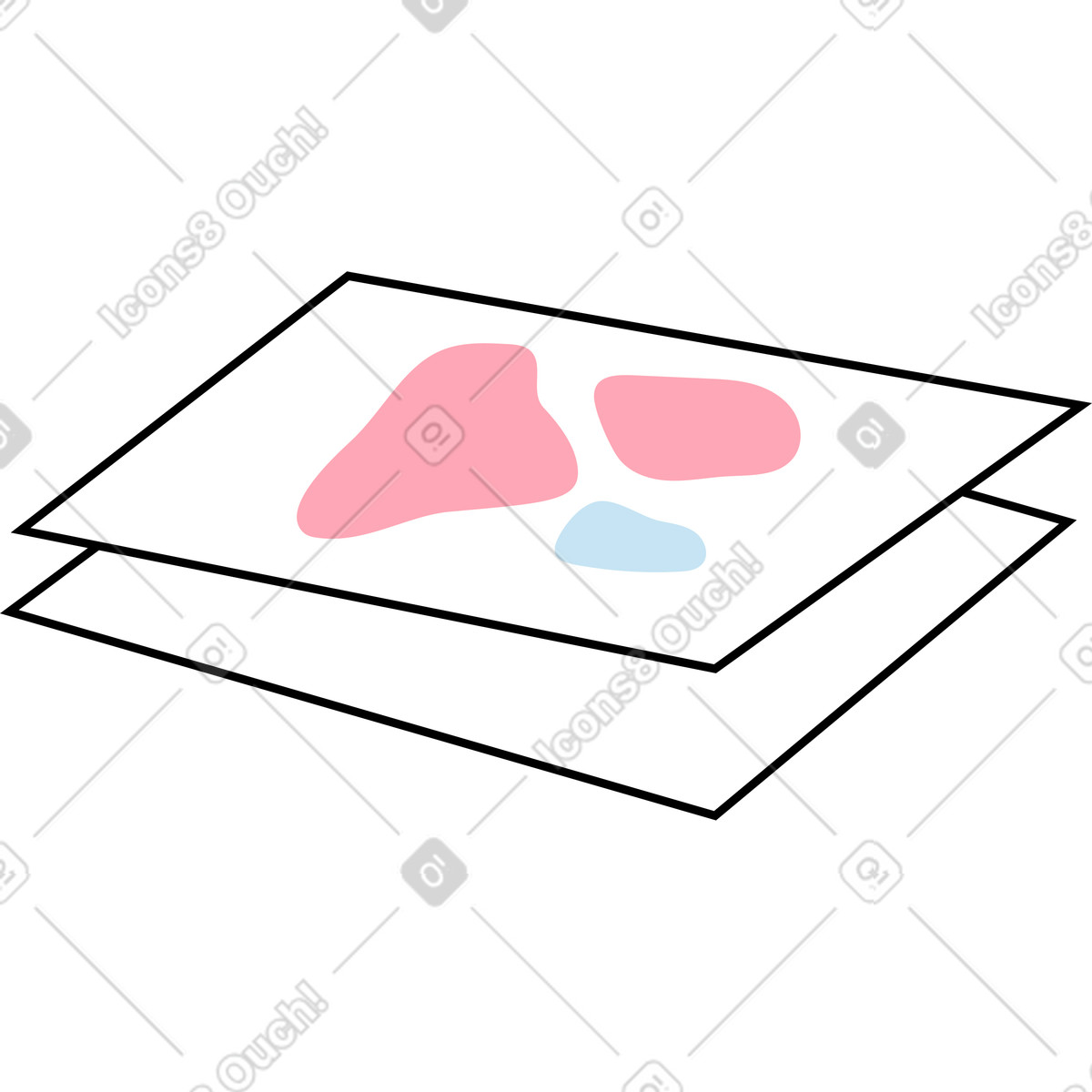 Sheets with drawings illustration in Kindy style download in PNG, SVG