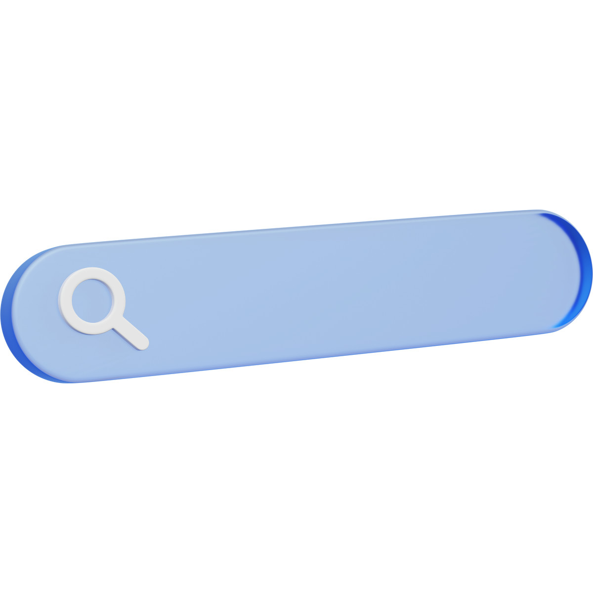 Search bar with magnifying glass icon for website interface design illustration in 3D Playful style download in PNG, SVG