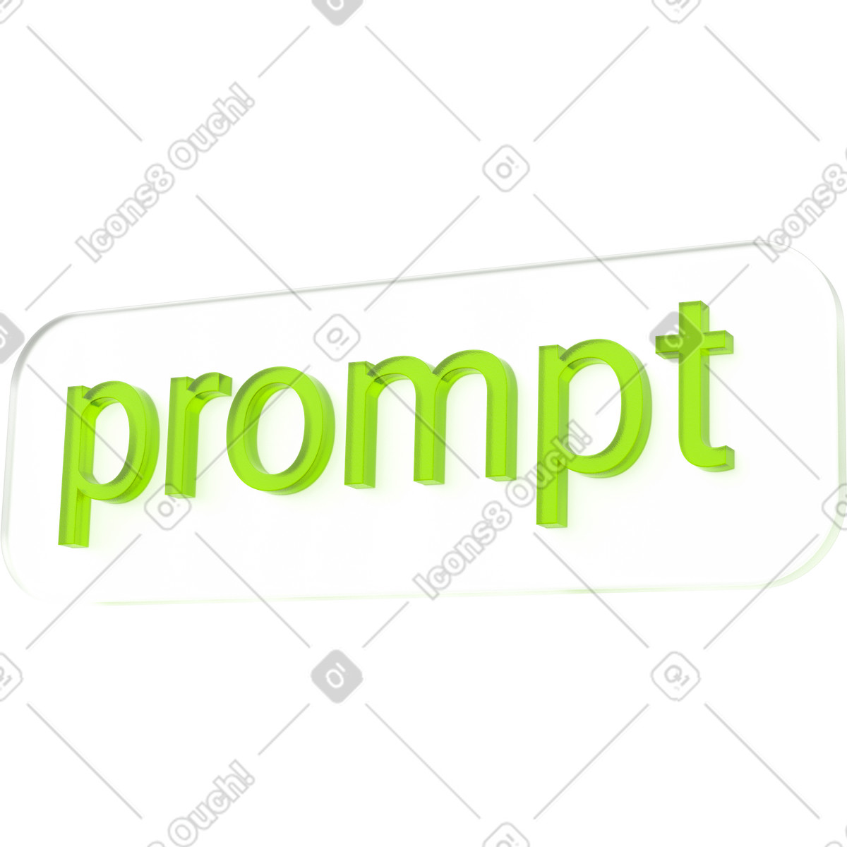 Etichetta di richiesta ai, elemento testo, design in vetro verde illustrazione stile 3D Enterprise scarica PNG, SVG