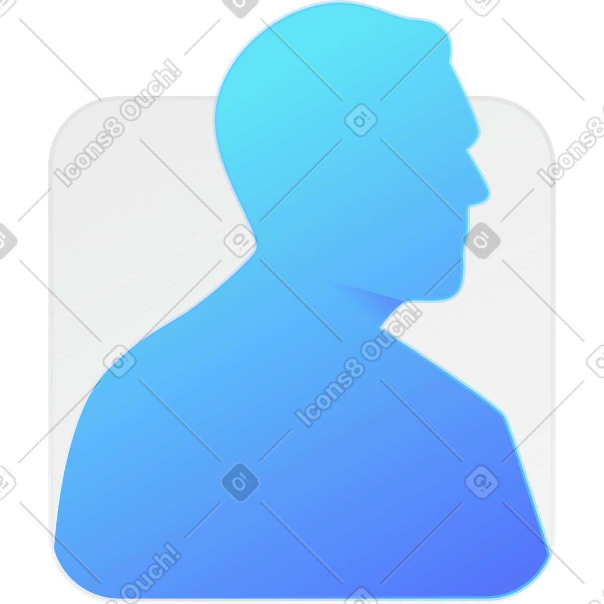 Illustration Silhouette bleue d'un homme dans le style Morphis à télécharger aux formats PNG, SVG