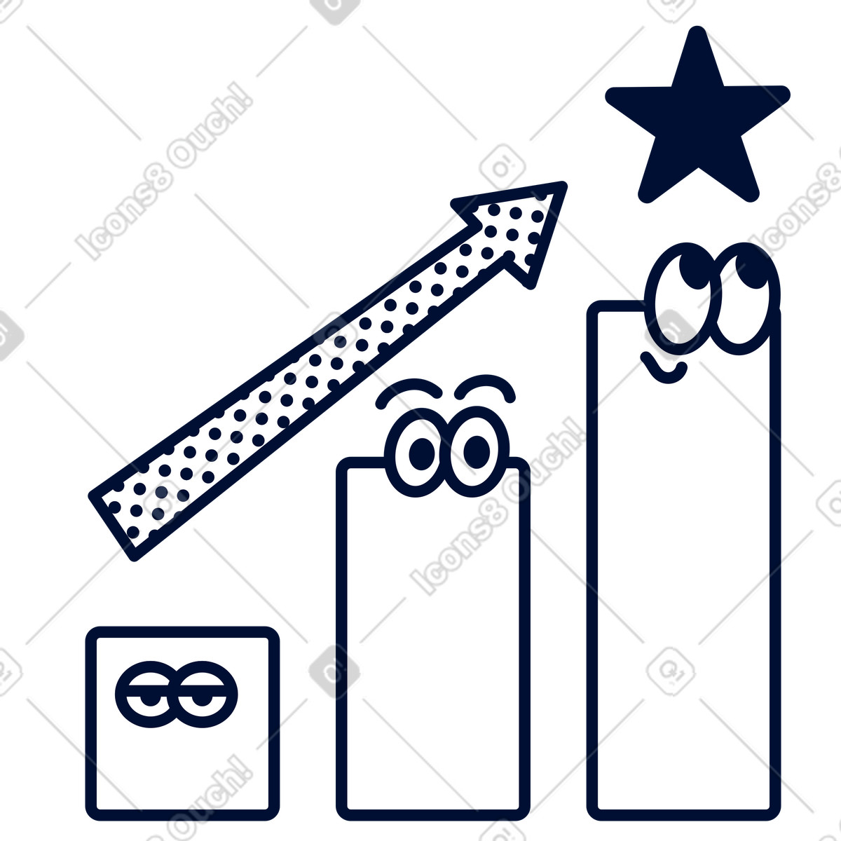 Growth analytics and performance increase, optimization strategy, Business improvement illustration in Blink style download in PNG, SVG