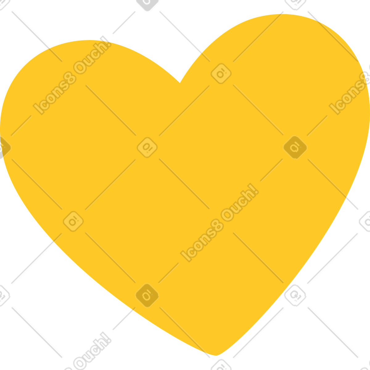 Cuore giallo illustrazione in stile Rocky scarica in PNG, SVG