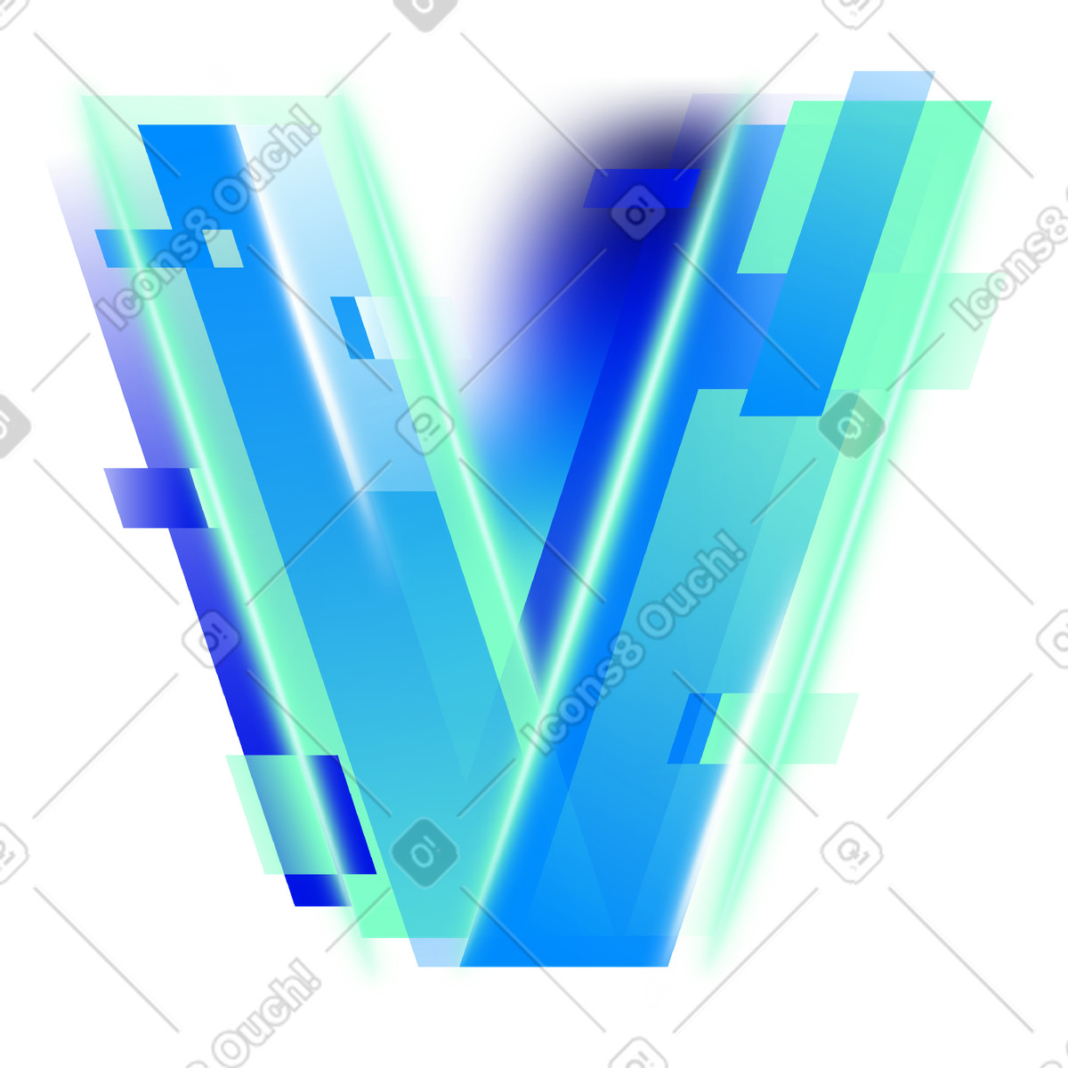 Buchstabe v-Illustration im Type-Stil als Download in PNG, SVG