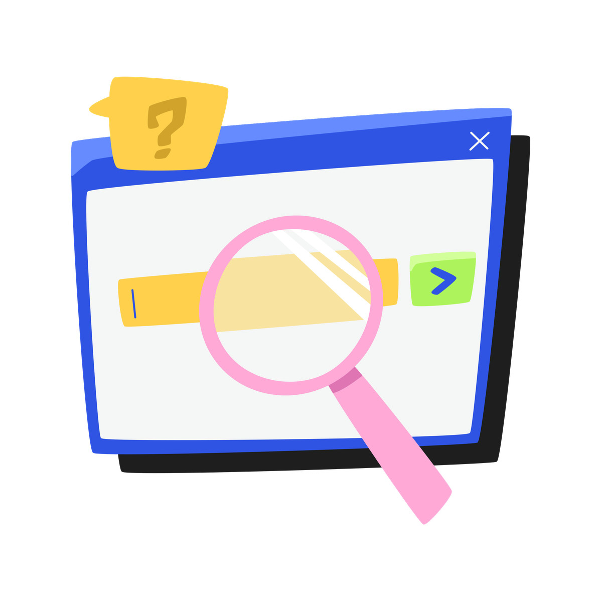 下载 Bouncy 风格的 Browser window with a search bar 插画，支持 PNG、SVG 格式