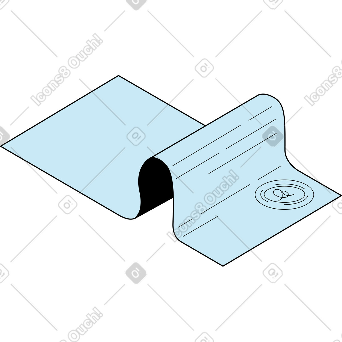 Contract with seal illustration in Project style download in PNG, SVG