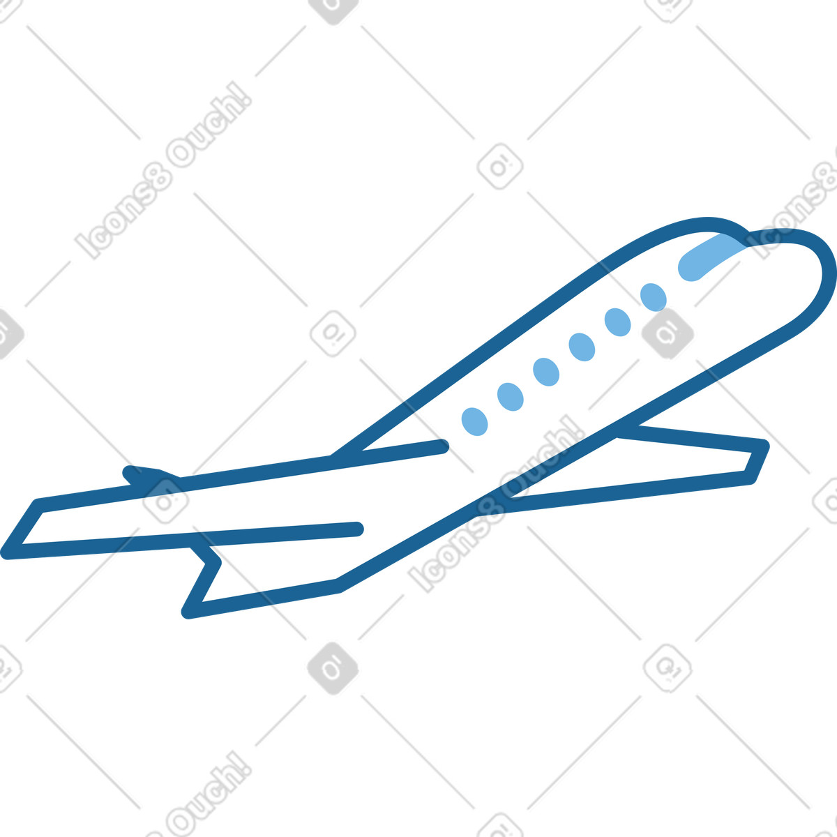 Aereo boeing in volo illustrazione stile Natty scarica PNG, SVG