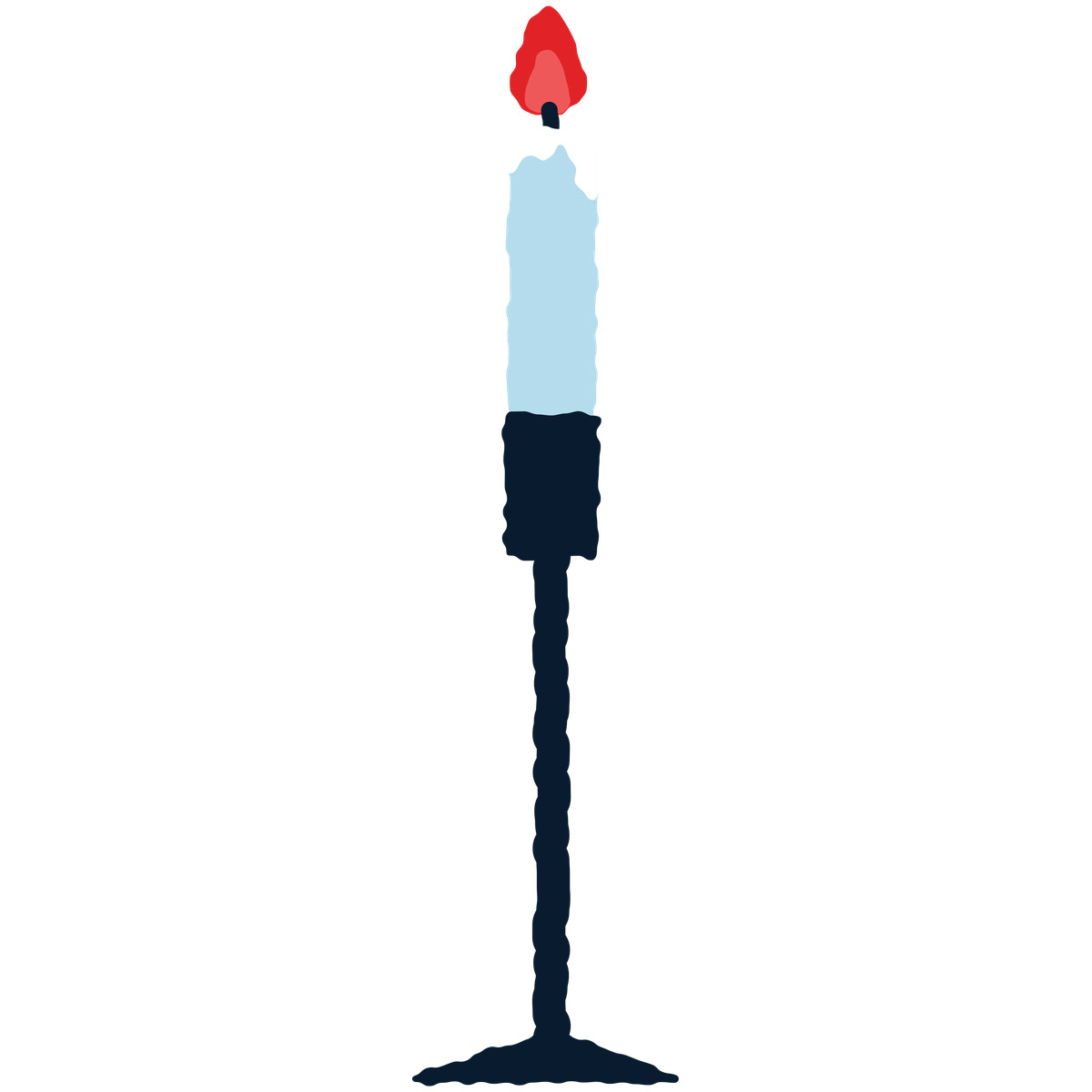 Candle in candlestick illustration Cherry style download PNG, SVG