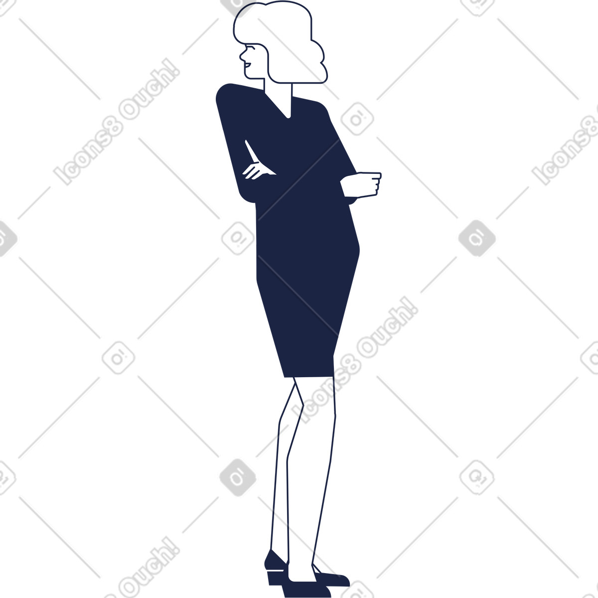 Woman-Illustration im Urban Line-Stil als Download in PNG, SVG