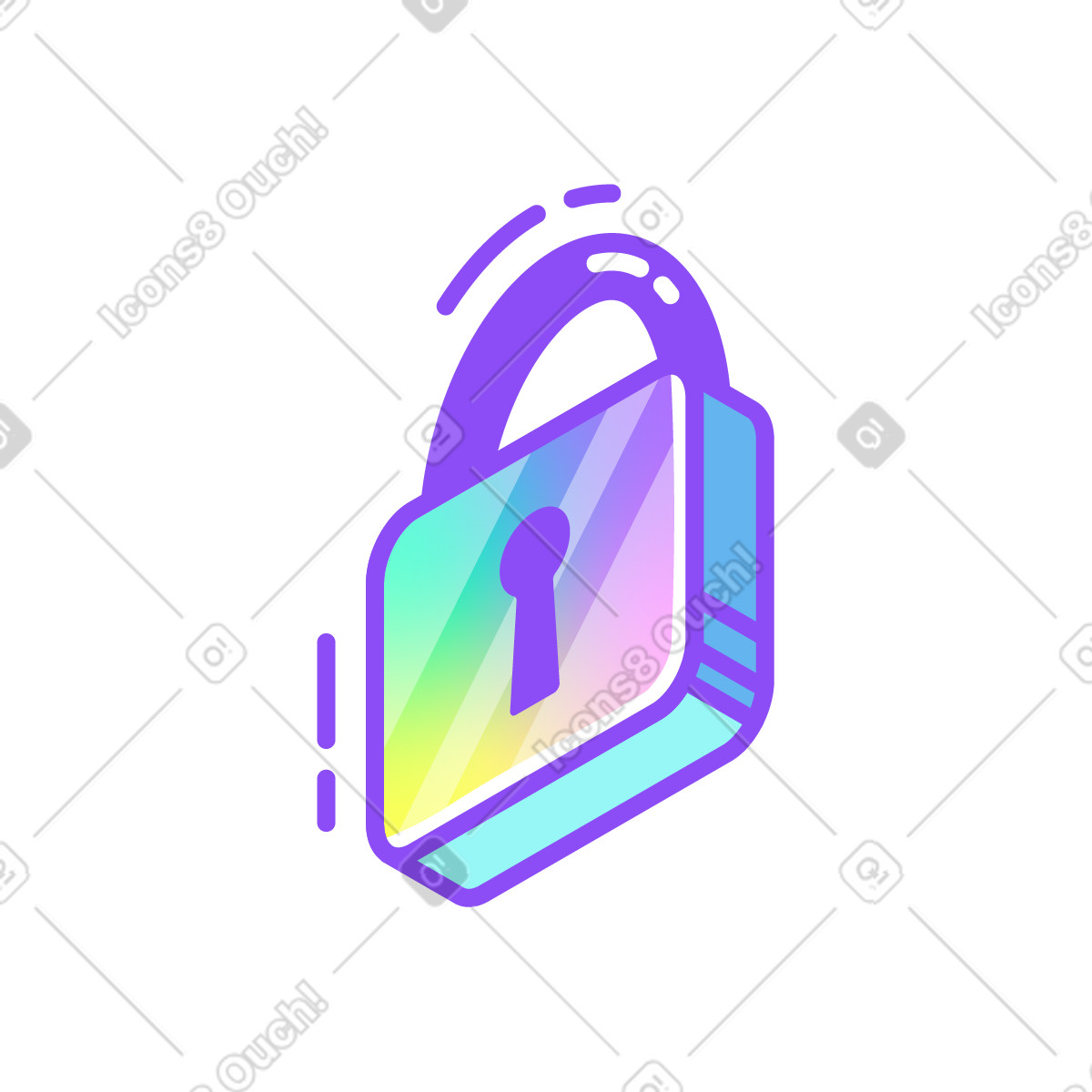 Sperren-Illustration im Holographic-Stil als Download in PNG, SVG