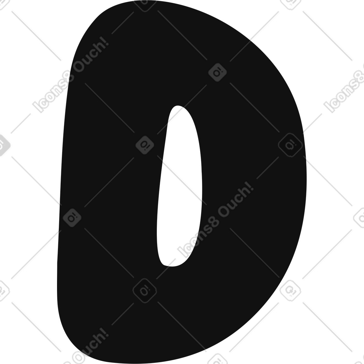 Journal スタイルの 文字d のイラストをPNG、SVG形式でダウンロード