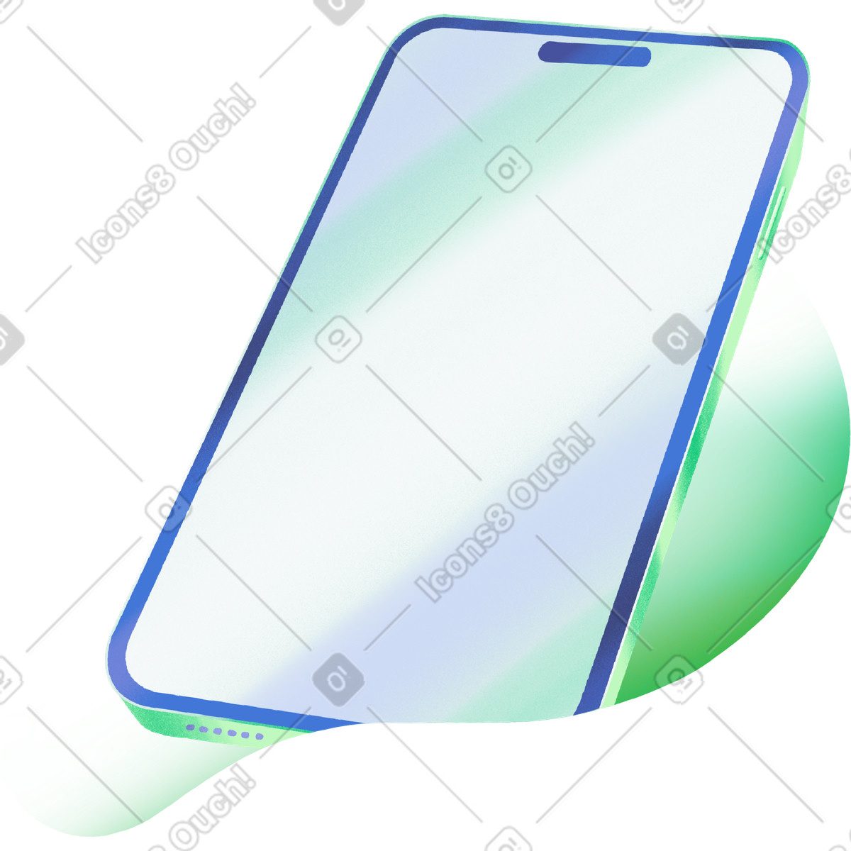 Ilustração de Telefone em fundo verde no estilo Smart para baixar PNG, SVG