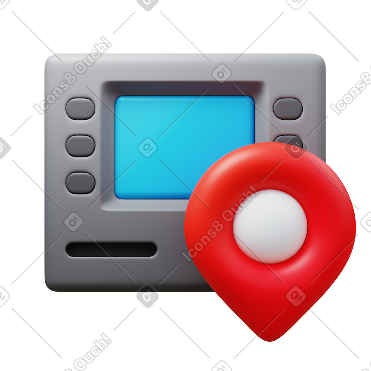 Atm location-Illustration im 3D Fluency-Stil als Download in PNG, SVG