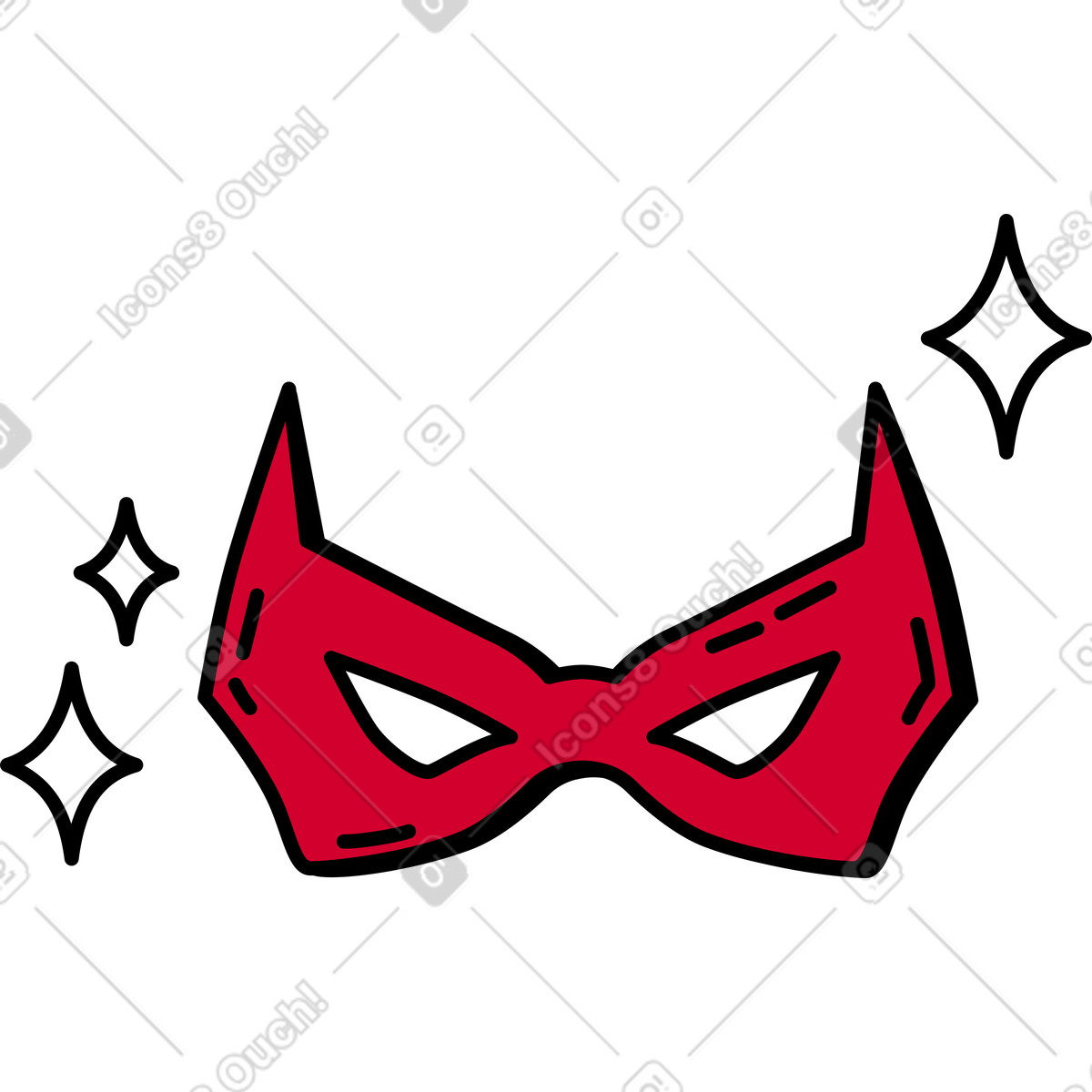 下载 Ruby 风格的 超级英雄面具 插画，支持 PNG、SVG 格式