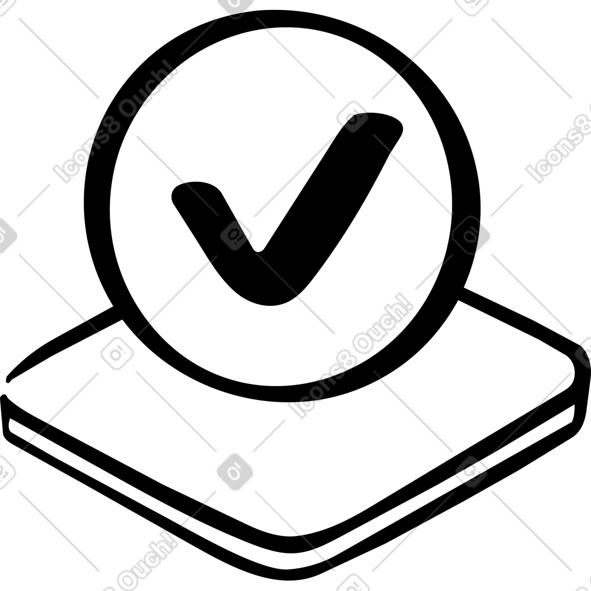 Check mark on panel illustration in Line style download in PNG, SVG