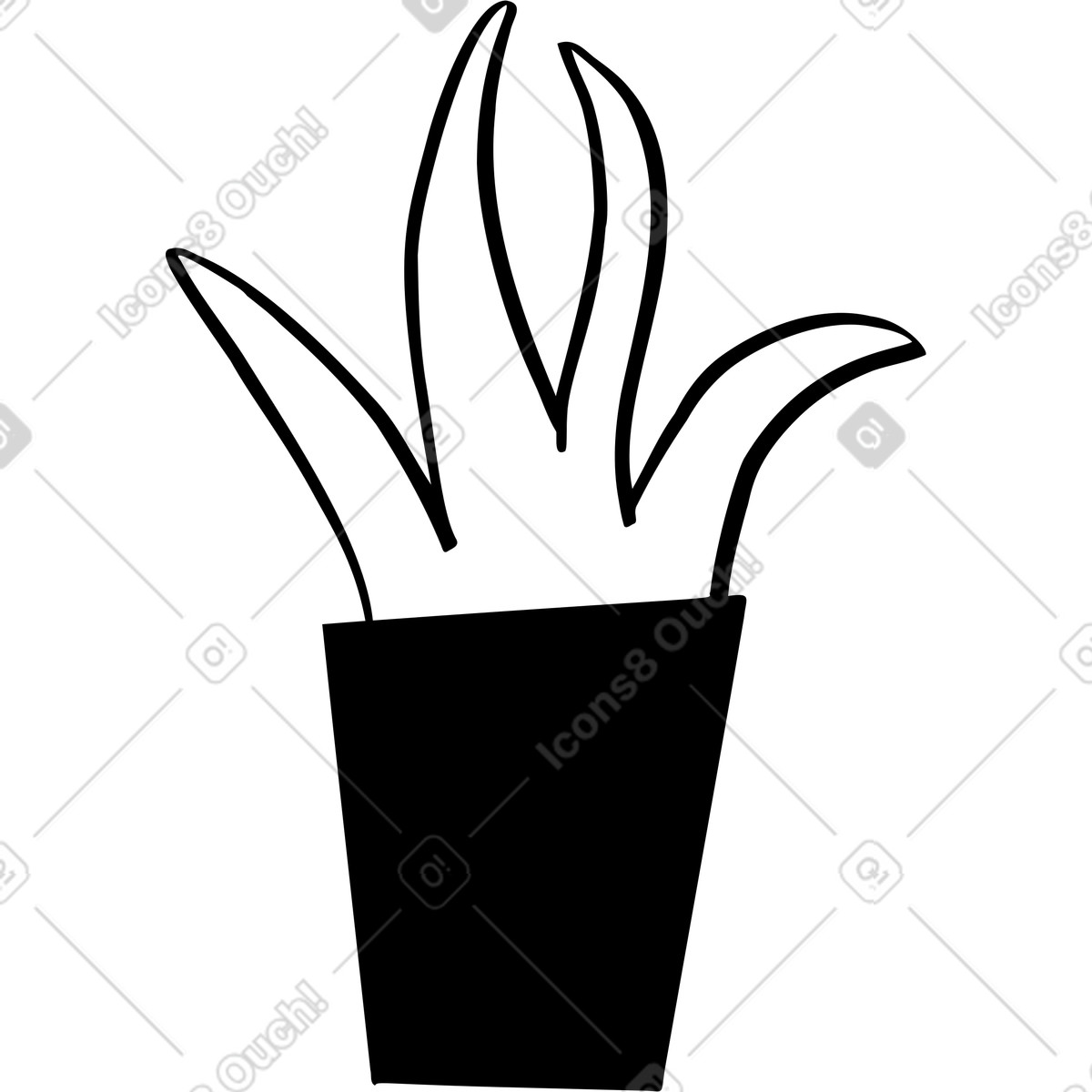 Illustration Plante d'intérieur dans le style Journal à télécharger aux formats PNG, SVG