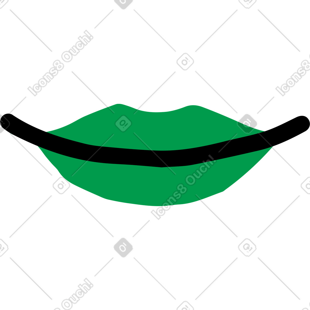Ilustração de Lábios verdes em no estilo Rush para baixar em PNG, SVG