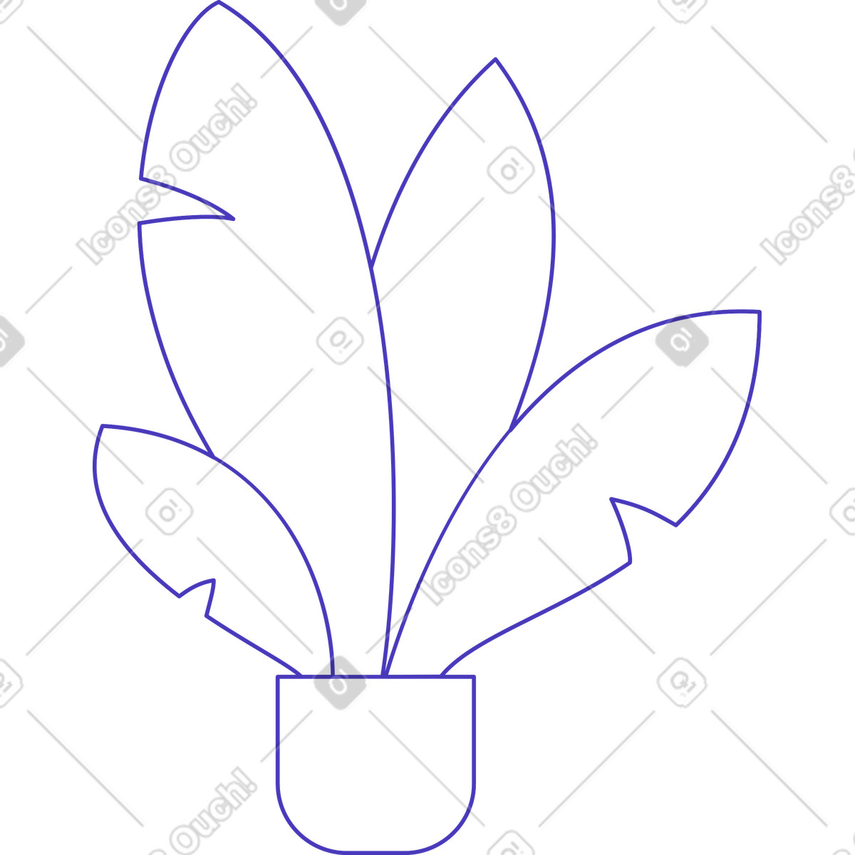Pianta blu lineare illustrazione in stile Blueberry scarica in PNG, SVG
