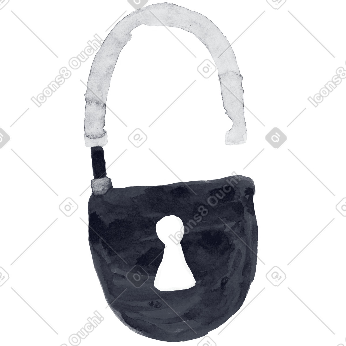 Lock illustration in Inky style download in PNG, SVG