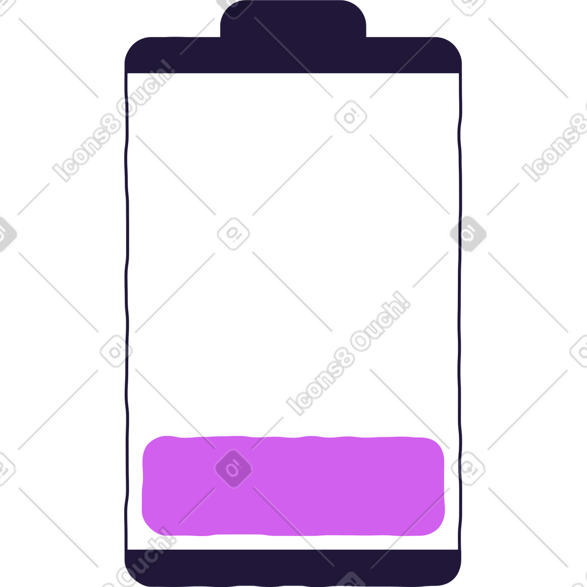 Akku fast leer-Illustration im Conifer-Stil als Download in PNG, SVG