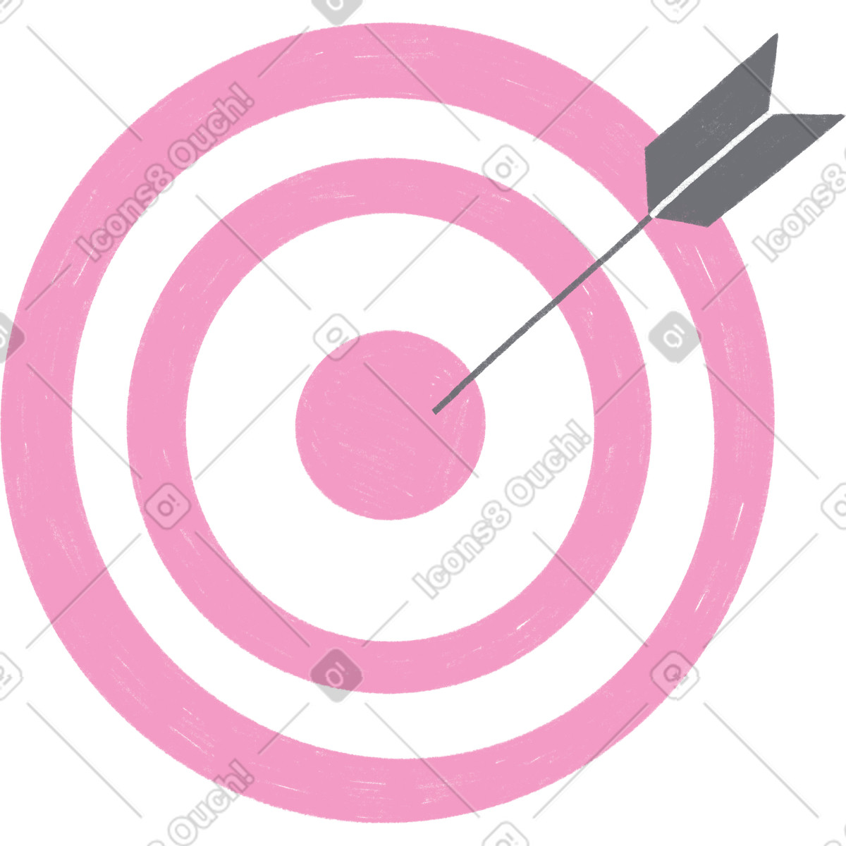 Ilustración Pink target with a dart en estilo Tutti descargar en PNG y SVG