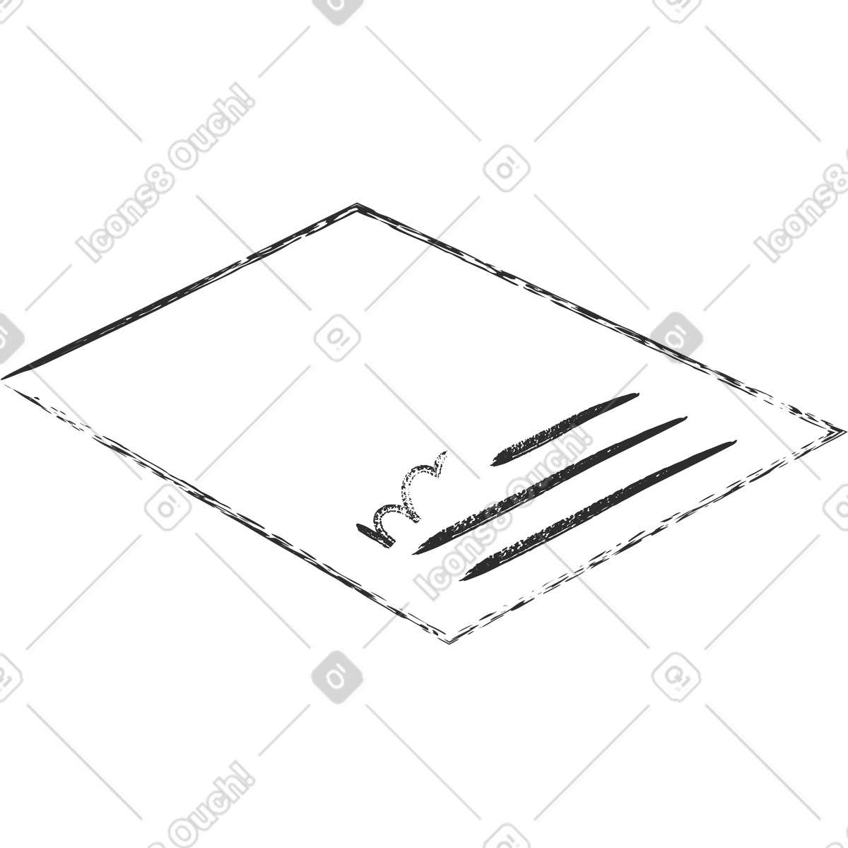 Graphite スタイルの Sheet of paper with text のイラストをPNG、SVG形式でダウンロード