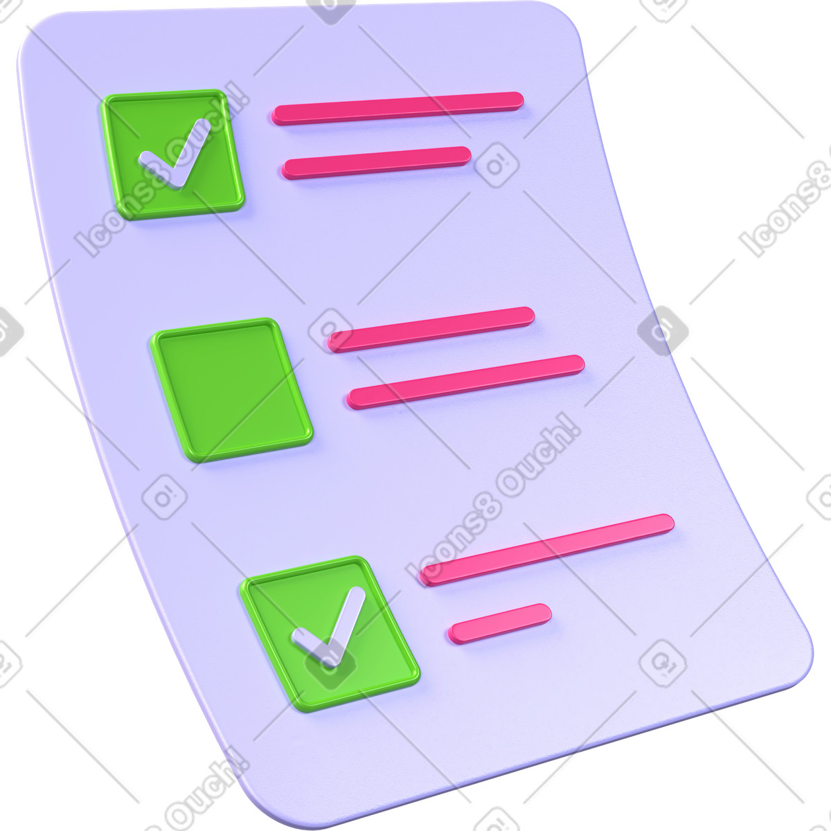 Illustration Liste de contrôle dans le style 3D Boost à télécharger aux formats PNG, SVG