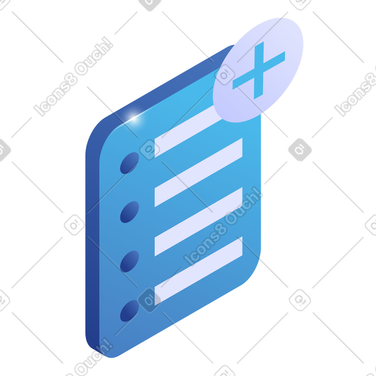 Task list with plus sign for adding new todo illustration in Quantum style download in PNG, SVG