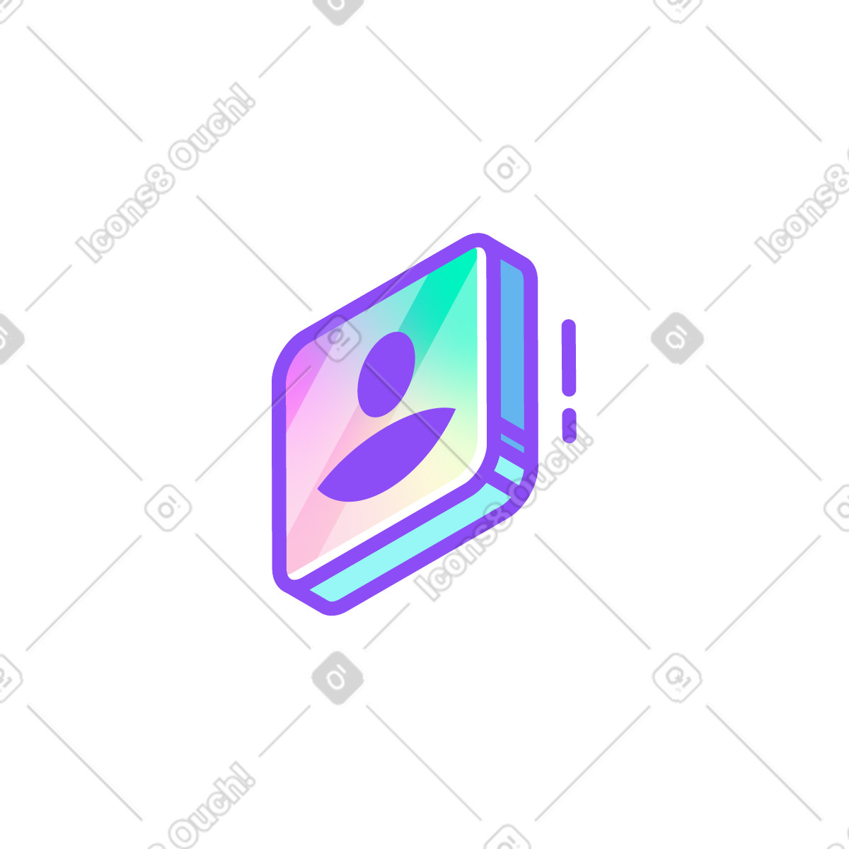 Ilustración Icono de contactos en estilo Holographic a descargar en PNG y SVG