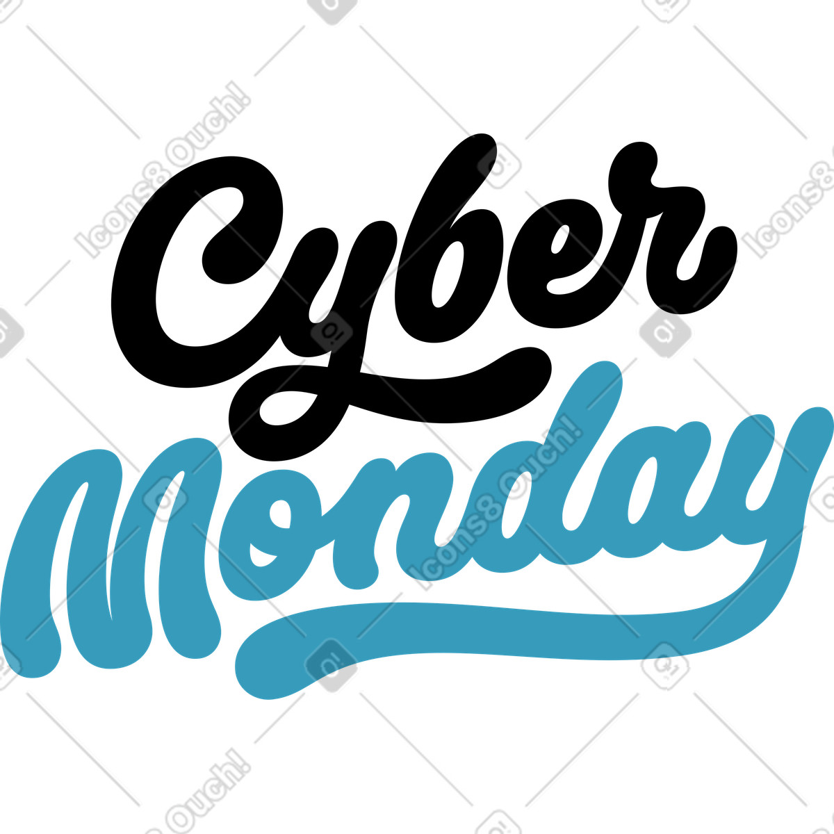 Scrivere il testo del cyber lunedì illustrazione in stile Airy scarica in PNG, SVG