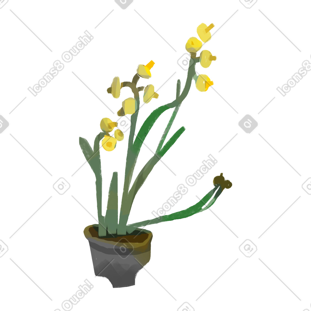 Blume-Illustration im Atomic-Stil als Download in PNG, SVG