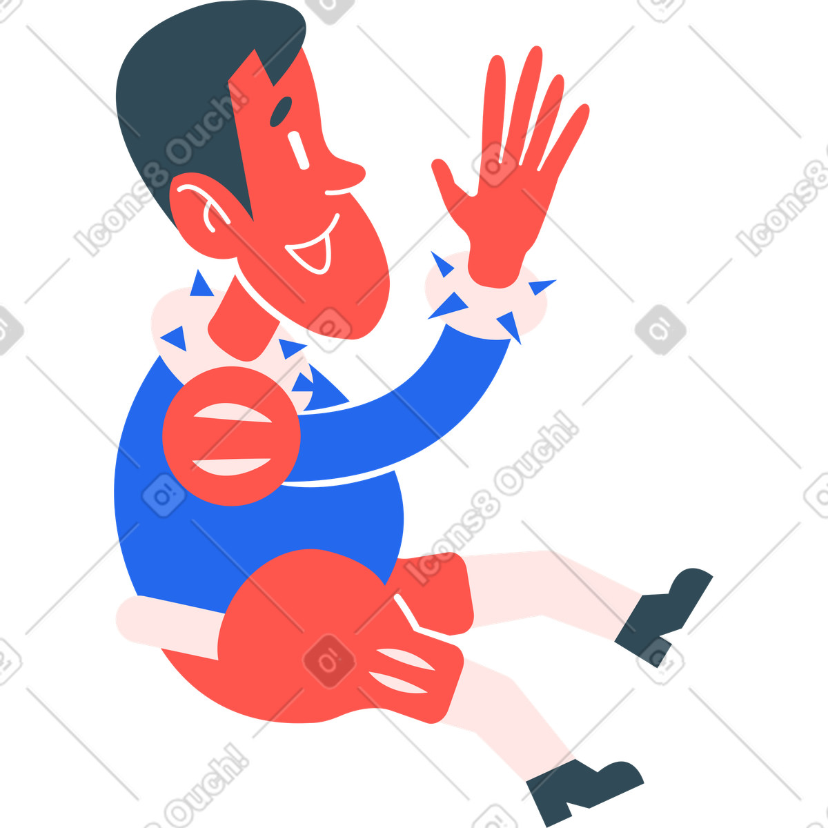 Ilustración Niño saltando en estilo Kingdom a descargar en PNG y SVG