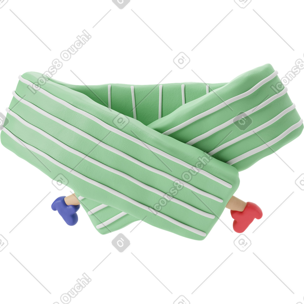 Crossed legs in green striped pants illustration 3D Stripy style download PNG, SVG