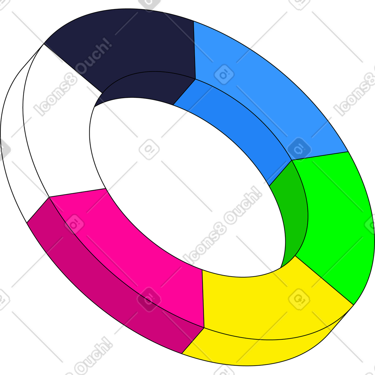 Ilustración Rueda de color en estilo Pop a descargar en PNG y SVG
