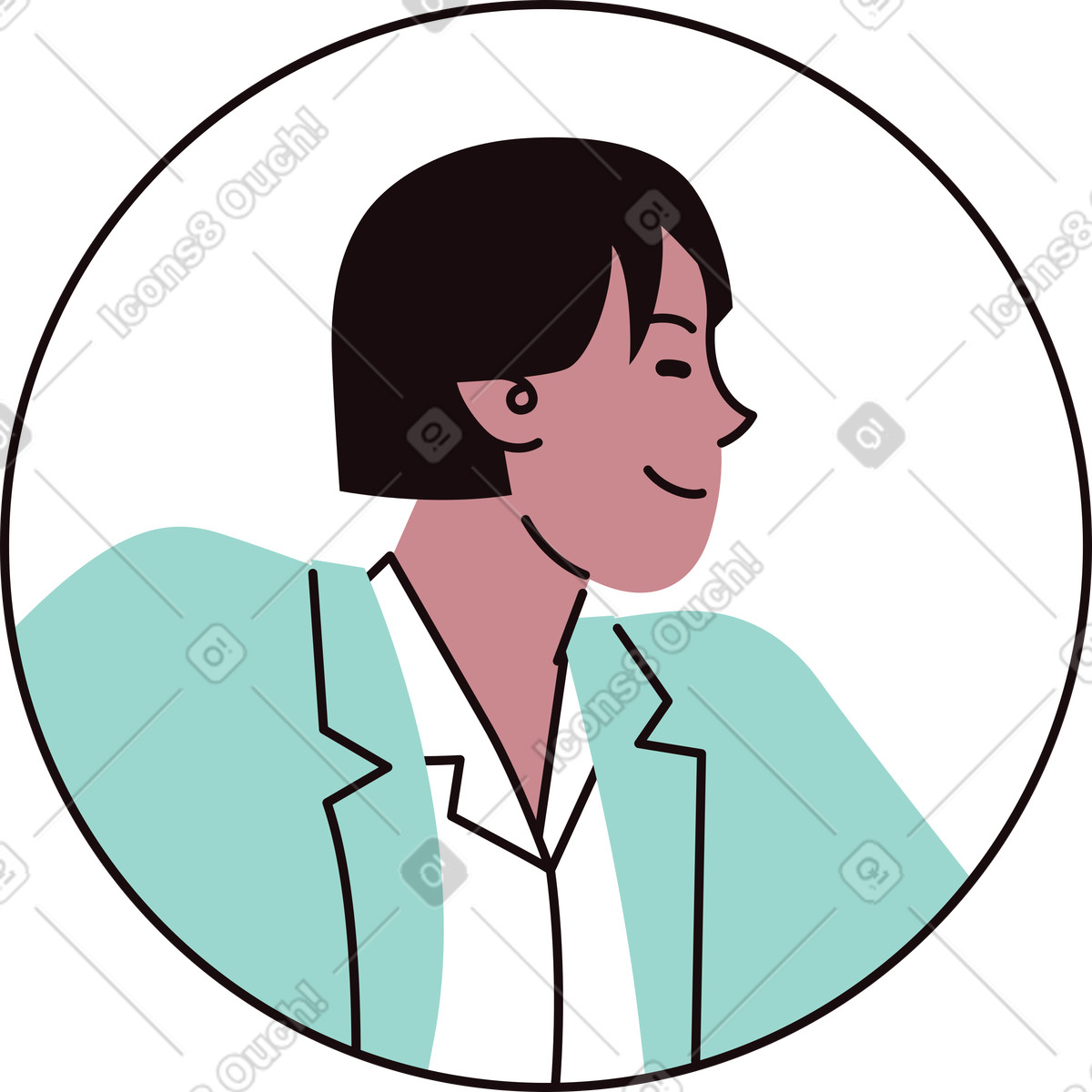 Avatar eines mannes im profil-Illustration Delight-Stil als Download in PNG, SVG