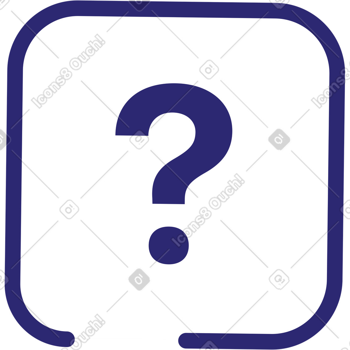 Question icon illustration in Cut style download in PNG, SVG