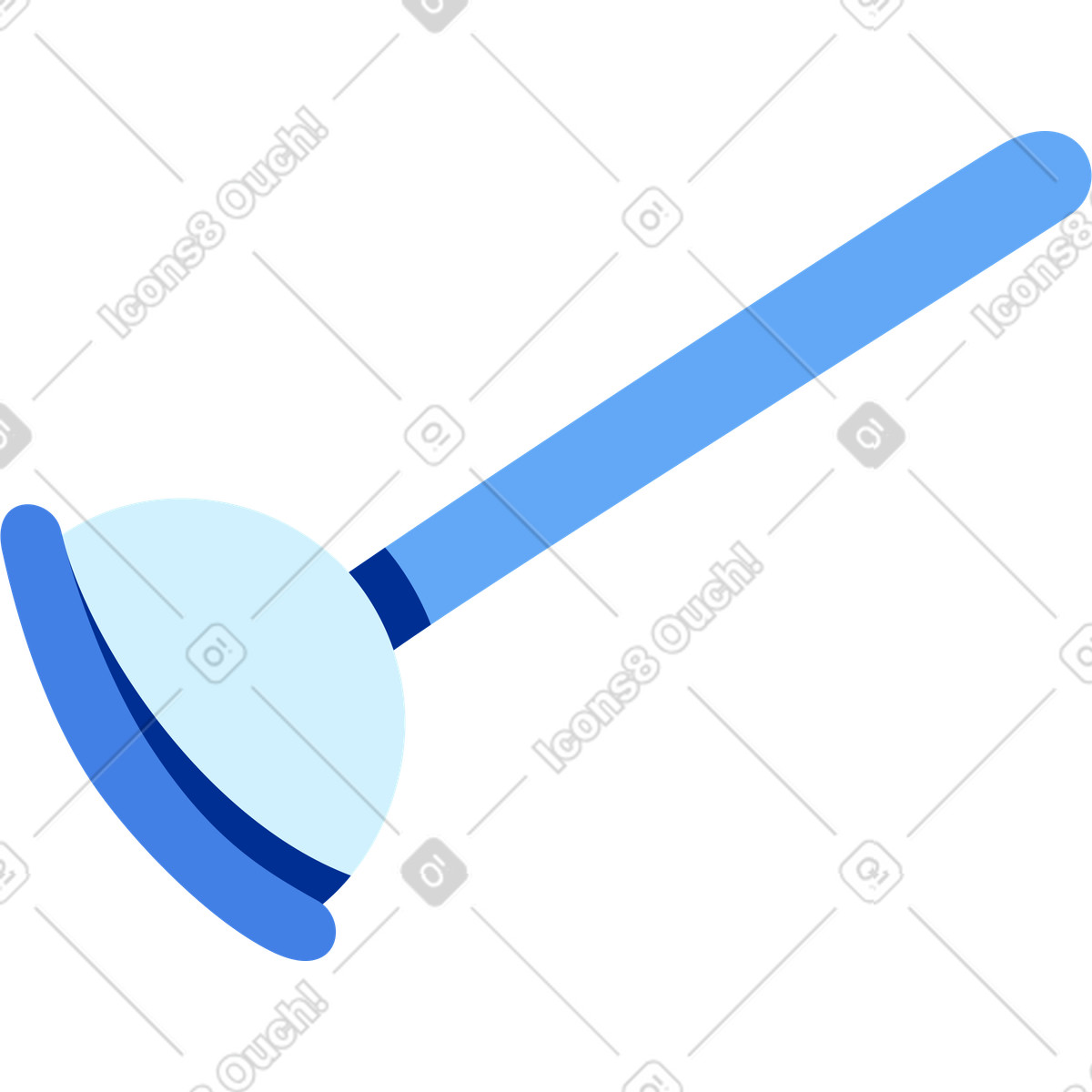 Plunger illustration in Glossy style download in PNG, SVG