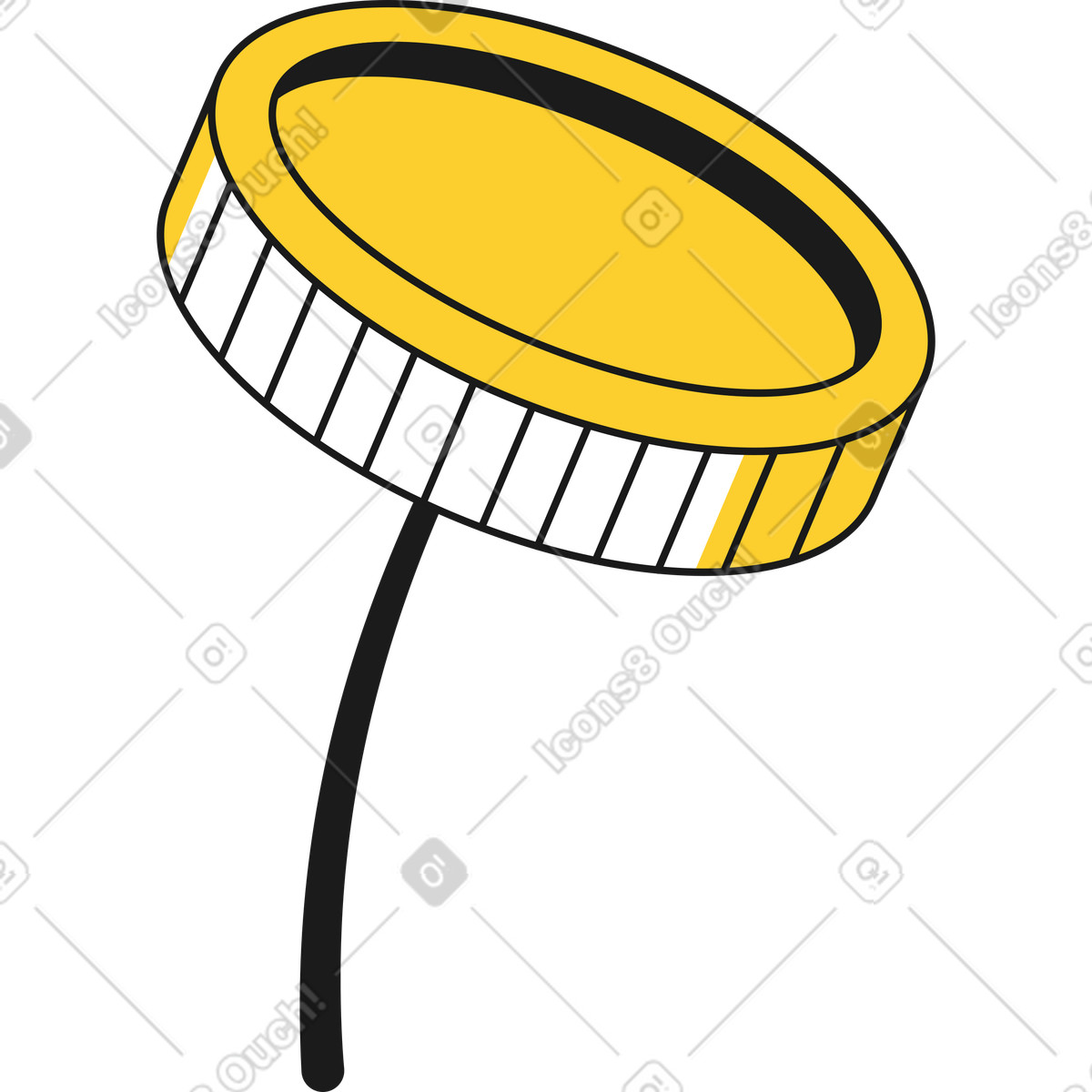 Münzblume am stiel-Illustration im Taxi-Stil als Download in PNG, SVG