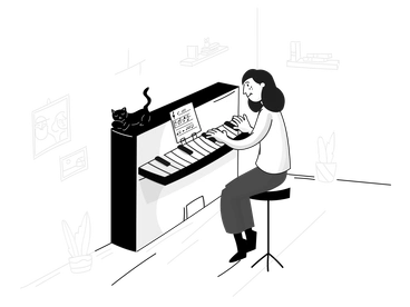 Jouer du piano PNG, SVG