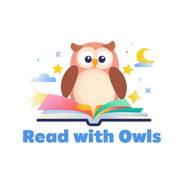 A playful logo for a children's book publisher with a reading owl
