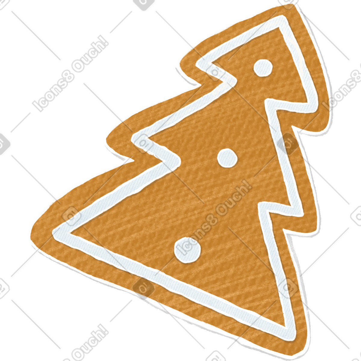 Weihnachtsplätzchen in form eines weihnachtsbaums-Illustration im Crafty-Stil als Download PNG, SVG