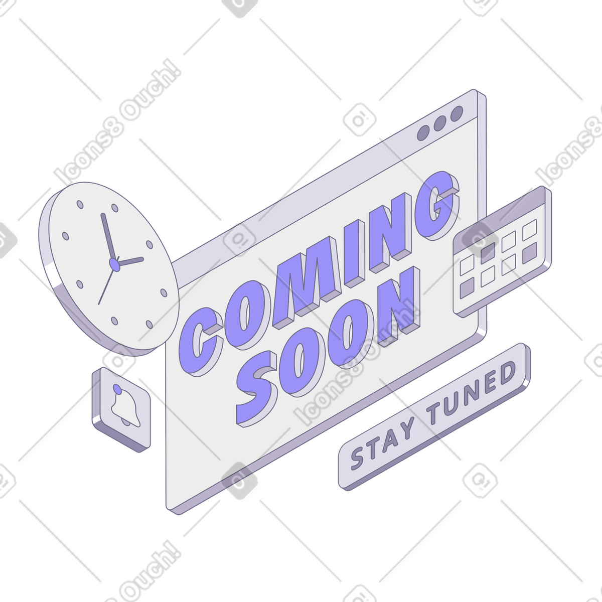 Event countdown teaser, Coming soon promotion illustration in Modul style download in PNG, SVG